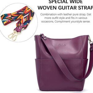 Bostanten Purple Lotty Leather Large Tote Bag Handbag Purse Shoulder Travel Chic